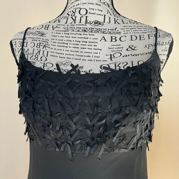 ABS Evening Collection Black Chiffon Cocktail Dress, Size 8 (fits like a 6) - Picture 6 of 10